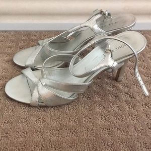 Nine West silver heels